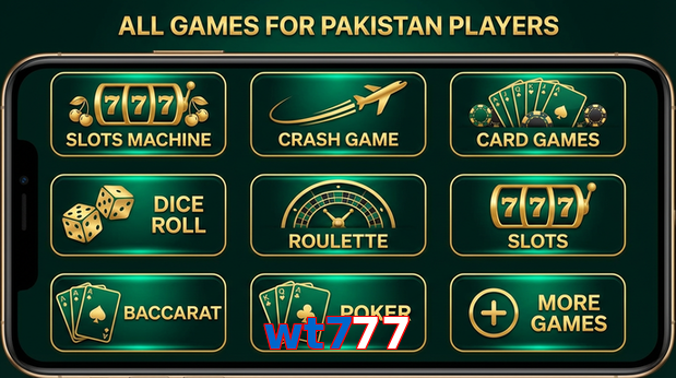 Main screen of Wt777 games page for PK players
